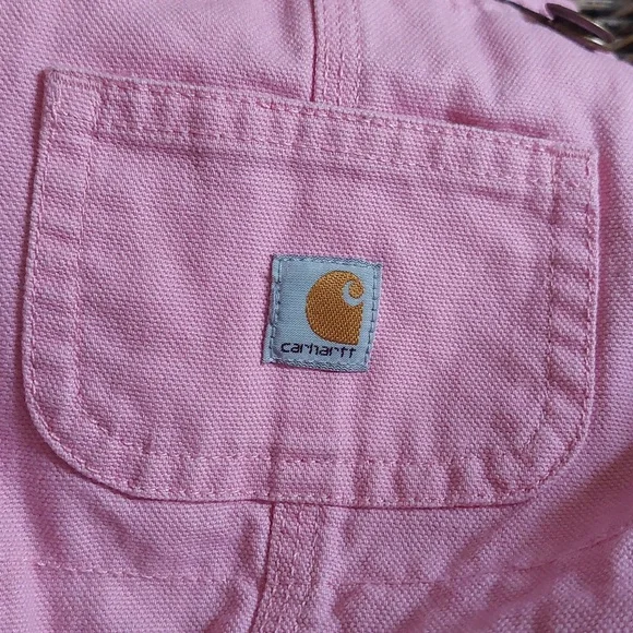 Carhartt Pink Flannel Lined Overalls - Picture 3 of 16